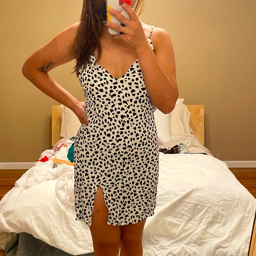 Reformation Marlowe Dress in ocelot, Size S